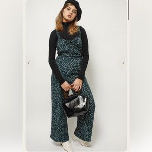 Green polka dot jumpsuit